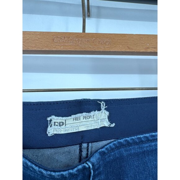 Free People Blue Flared Denim Jeans Distressed Boho Stretch size 30 long - Picture 2 of 6